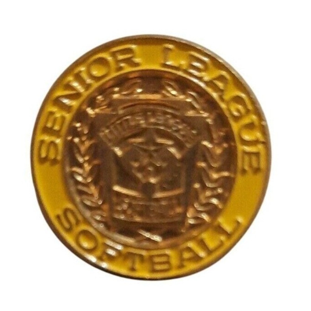 VTG‎ Little League Softball Senior District Lapel Pin Tie Tack Gold Tone Emblem